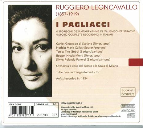 Pagliacci - CD Audio di Maria Callas,Giuseppe Di Stefano,Tito Gobbi,Ruggero Leoncavallo - 2