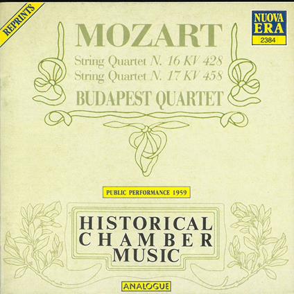 Quartetto per archi n.16 K 428 (1783) in MIb - CD Audio di Wolfgang Amadeus Mozart