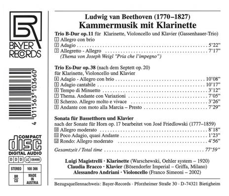 Kammermusik Mit Klarinett - CD Audio di Ludwig van Beethoven - 2