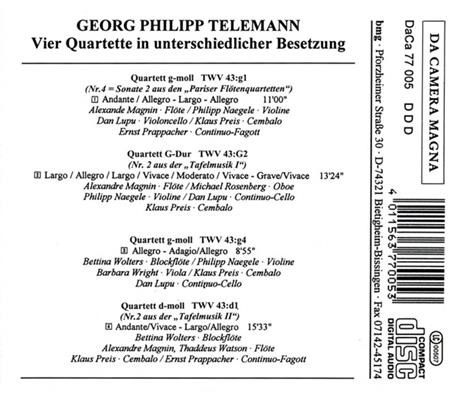 4 Quartette Verschiedener - CD Audio di Georg Philipp Telemann - 2