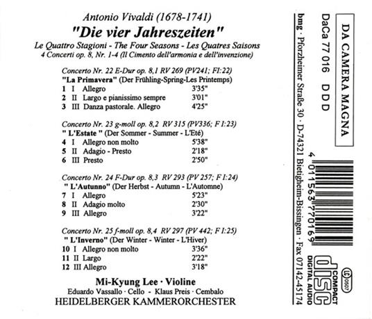 Le quattro stagioni - CD Audio di Antonio Vivaldi - 2
