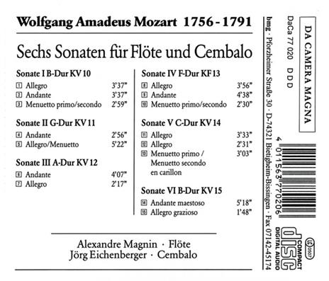 6 Sonaten fur Floete.. - CD Audio di Wolfgang Amadeus Mozart - 2