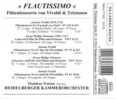 Flautissimo - CD Audio di Georg Philipp Telemann,Antonio Vivaldi - 2