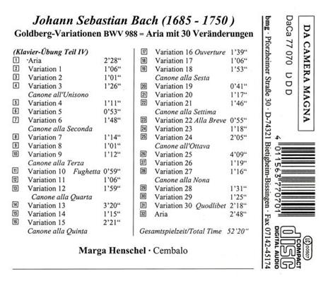 Goldberg Variations.. - CD Audio di Johann Sebastian Bach - 2