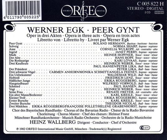 Peer Gynt - CD Audio di Heinz Wallberg,Werner Egk,Radio Symphony Orchestra Monaco,Coro della Radio Bavarese - 2