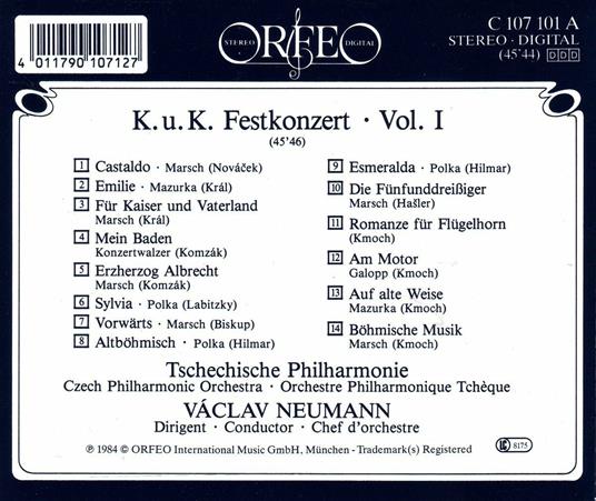 K.U.K. Festkonzert vol.1 - CD Audio di Vaclav Neumann,Czech Philharmonic Orchestra - 2