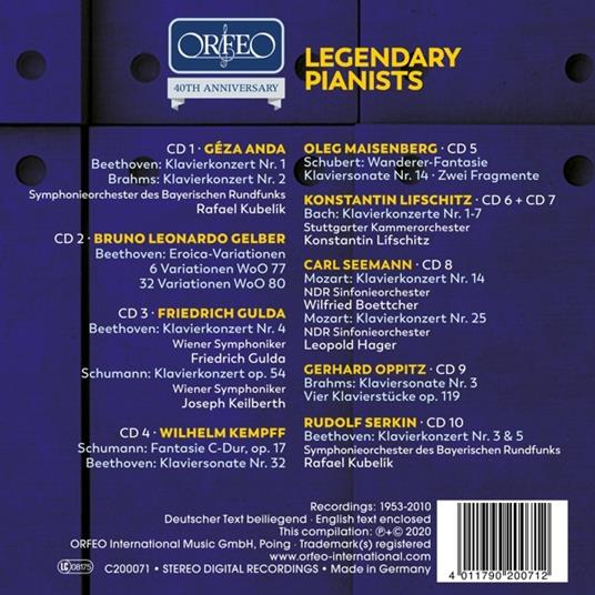 Legendary Pianists - CD Audio - 2