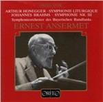 Sinfonia liturgica / Sinfonia n.3 - CD Audio di Johannes Brahms,Arthur Honegger,Ernest Ansermet