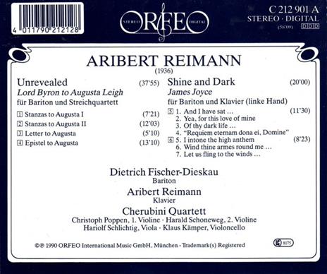 Unrevealed Shine & Dark - CD Audio di Aribert Reimann - 2