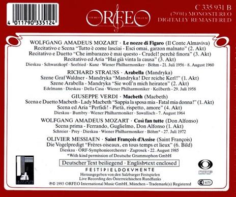 Highlights 1956-1985 - CD Audio di Wolfgang Amadeus Mozart,Richard Strauss,Giuseppe Verdi,Dietrich Fischer-Dieskau - 2