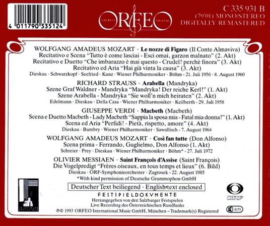 Highlights 1956-1985 - CD Audio di Wolfgang Amadeus Mozart,Richard Strauss,Giuseppe Verdi,Dietrich Fischer-Dieskau - 2