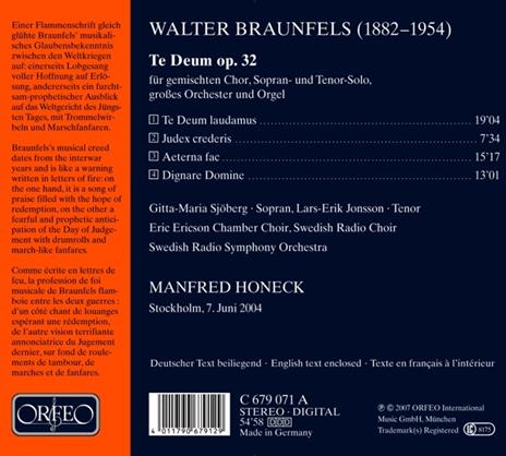 Te Deum - CD Audio di Walter Braunfels - 2