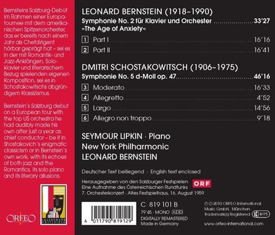 Sinfonia n.2 / Sinfonia n.5 - CD Audio di Leonard Bernstein,Dmitri Shostakovich,New York Philharmonic Orchestra - 2
