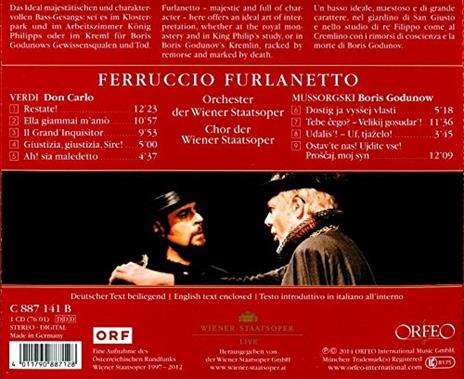 Don Carlo / Boris Godunov - CD Audio di Modest Mussorgsky,Giuseppe Verdi,Ferruccio Furlanetto,Orchestra dell'Opera di Stato di Vienna - 2