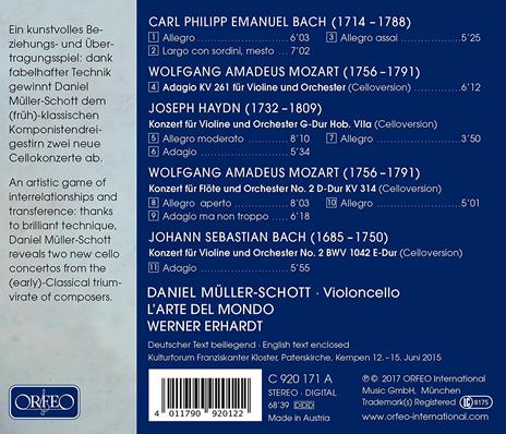 Cello Reimagined - CD Audio di Johann Sebastian Bach,Franz Joseph Haydn,Wolfgang Amadeus Mozart,Daniel Müller-Schott,L' Arte del Mondo - 2