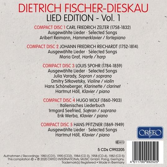 Dietrich Fischer-Dieskau: Lied-Edition Vol. 1 - CD Audio - 2
