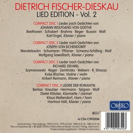 Lied Edition Vol.2 - CD Audio di Dietrich Fischer-Dieskau - 2