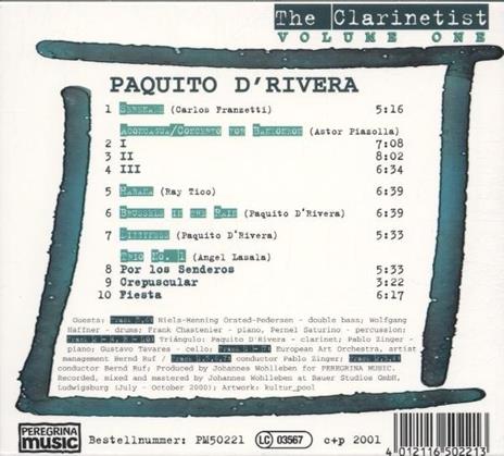 Clarinetist 1 - CD Audio di Paquito D'Rivera - 2