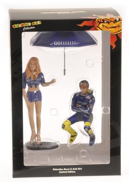 Valentino Rossi Sitting Figure & Ragazza Ombrellina World Champion Motogp 2004 1:12 Model Rip313040001