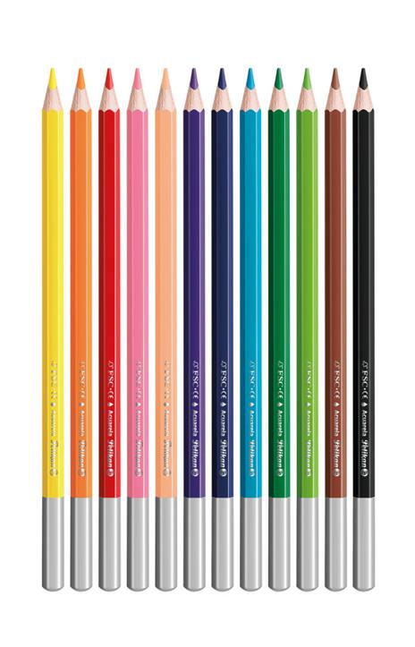Pastelli acquerellabili Pelikan. Confezione 12 matite colorate + Pennello - 3