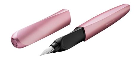 Penna stilografica Pelikan Twist. Pennino M acciaio, rosa metallizzato e cartuccia Blu Royal inclusa - 2