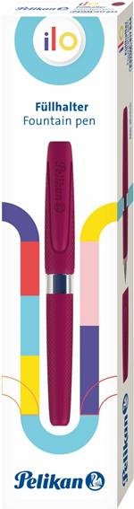Penna stilografica Pelikan ILO. Con impugnatura ergonomica extra-soft, per mancini e destri, rosso