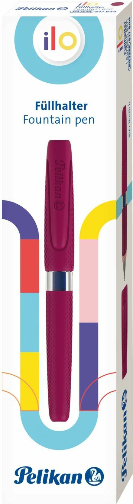Penna stilografica Pelikan ILO. Con impugnatura ergonomica extra-soft, per mancini e destri, rosso