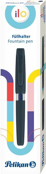 Penna stilografica Pelikan ILO. Con impugnatura ergonomica extra-soft, per mancini e destri, nero