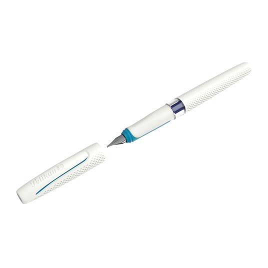 Penna stilografica Pelikan ILO. Con impugnatura ergonomica extra-soft, per mancini e destri, bianco - 2