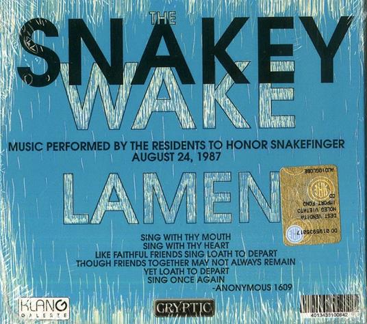 Snakey Wake (Digipack Limited Edition) - CD Audio di The Residents - 2