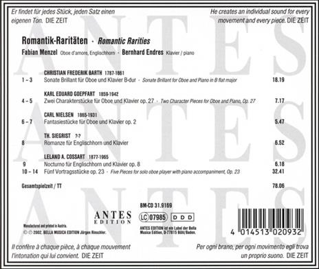 Romantische Raritaten fur Oboe - CD Audio - 2
