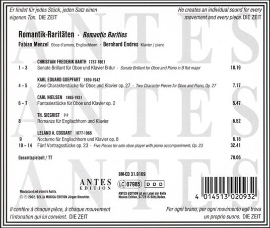 Romantische Raritaten fur Oboe - CD Audio - 2