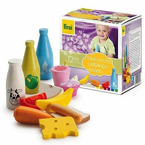 Erzi 28023. Assortimento Negozio Per I Più Piccoli . 12 Pezzi In Legno