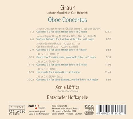 Oboe Concertos - CD Audio di Gottlieb-Graun - 2