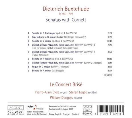 Sonate with Cornett - CD Audio di Dietrich Buxtehude - 2