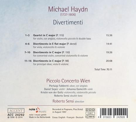 Divertimenti - CD Audio di Johann Michael Haydn - 2