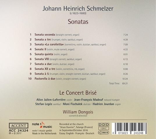 Sonatas - CD Audio di Johann Heinrich Schmelzer - 2