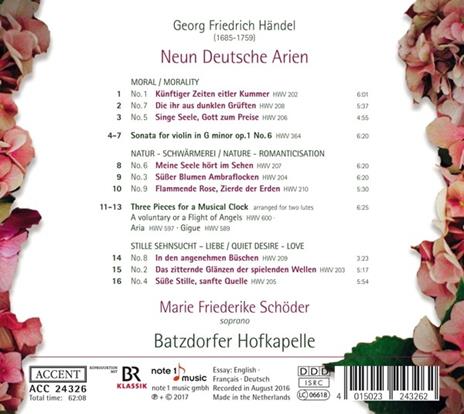 Neun Deutsche Arien - CD Audio di Georg Friedrich Händel - 2