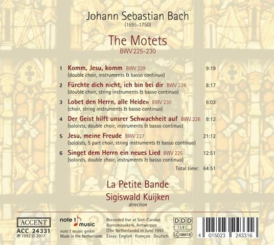 Motets - CD Audio di Johann Sebastian Bach - 2