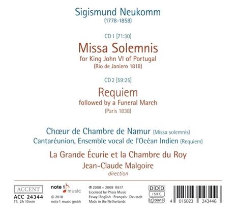 Missa Solemnis - Requiem - CD Audio di Jean-Claude Malgoire,Sigismund Neukomm - 2