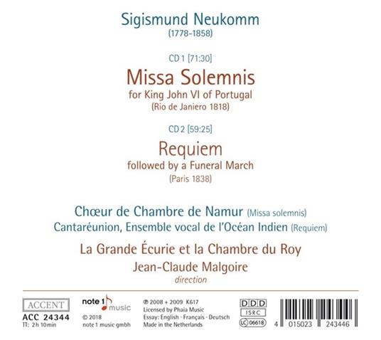 Missa Solemnis - Requiem - CD Audio di Jean-Claude Malgoire,Sigismund Neukomm - 2