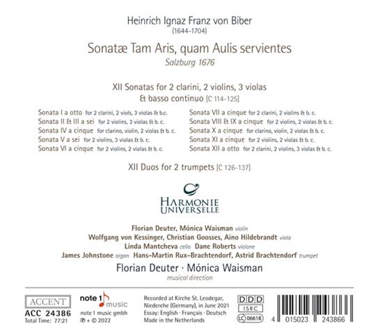 Sonatae Tam Aris, Quam Aulis Servientes - CD Audio di Florian - Harmonie Universelle Deuter - 2