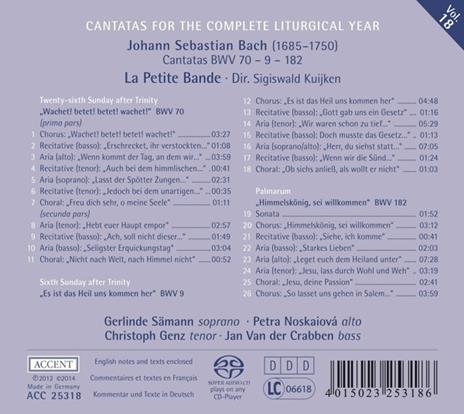 Cantatas Bwv70. 9. 182 vol. - CD Audio di Johann Sebastian Bach - 2