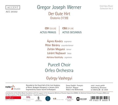 Der Gute Hart (Oratorio 1739) - CD Audio di Gregor Joseph Werner - 2