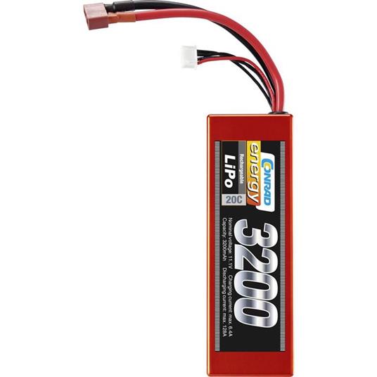 Conrad energy Batteria ricaricabile LiPo 11.1 V 3200 mAh Numero di celle: 3 20 C Hardcase Presa a T