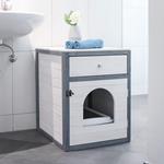 Kerbl Armadietto per Lettiera per Gatti Ida 45x58x60 cm Bianco e Blu