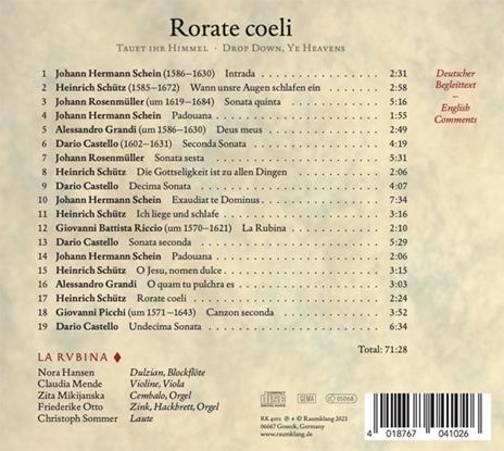 Rorate Coeli. Tauet Ihr Himmel (Drop Down, Ye Heavens) - CD Audio di La Rubina - 2