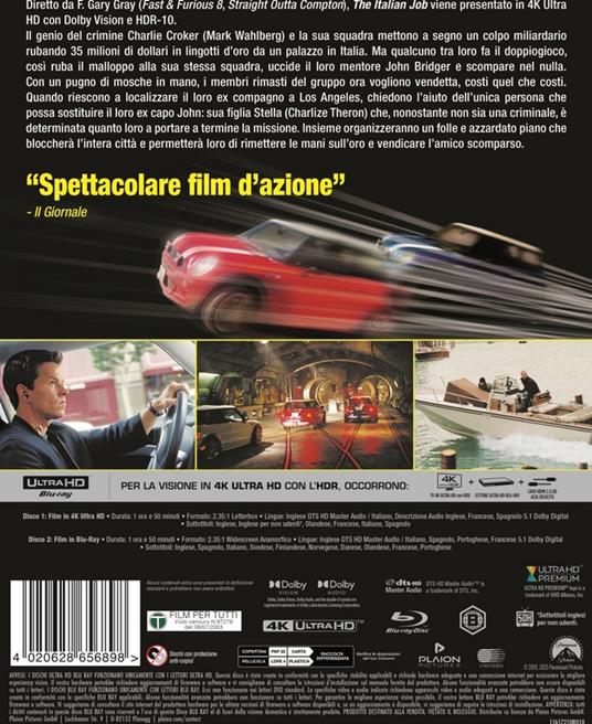 The Italian Job (The) (4K Ultra Hd+Blu-ray) di F. Gary Gray - Blu-ray + Blu-ray Ultra HD 4K - 2