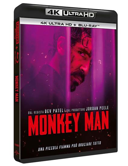 Monkey Man (Blu-ray + Blu-ray Ultra HD 4K) di Dev Patel - Blu-ray + Blu-ray Ultra HD 4K
