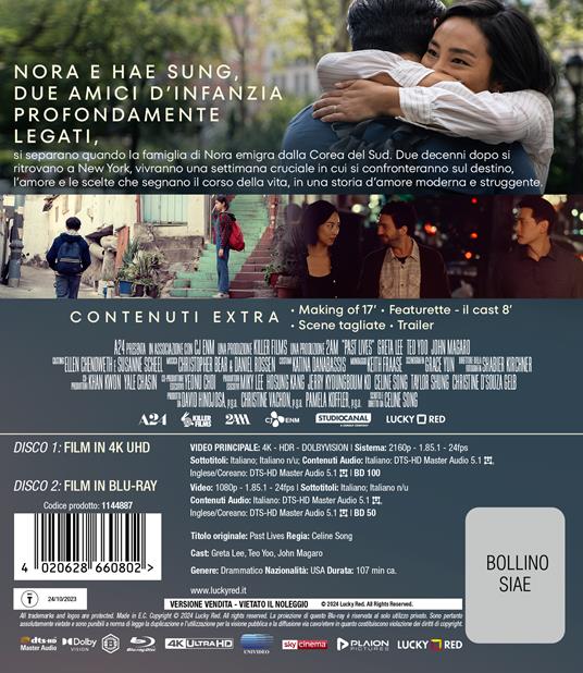 Past Lives (Blu-ray + Blu-ray Ultra HD 4K) di Celine Song - Blu-ray + Blu-ray Ultra HD 4K - 2
